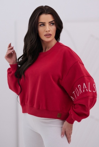 Bluza Damska Bez Kaptura Czerwona Natural Side NS26117