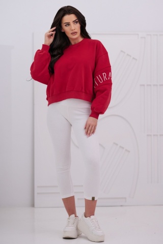 Bluza Damska Bez Kaptura Czerwona Natural Side NS26117