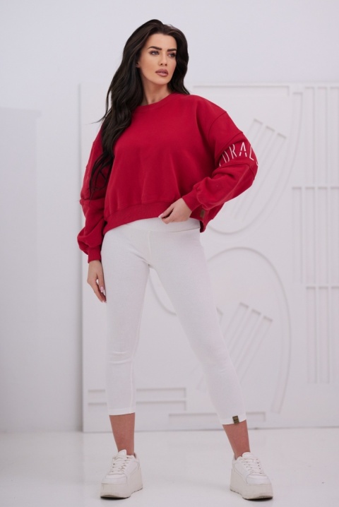 Bluza Damska Bez Kaptura Czerwona Natural Side NS26117