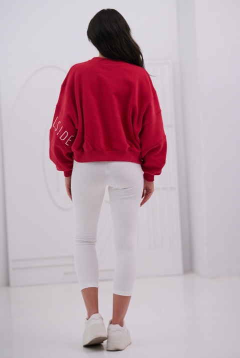 Bluza Damska Bez Kaptura Czerwona Natural Side NS26117