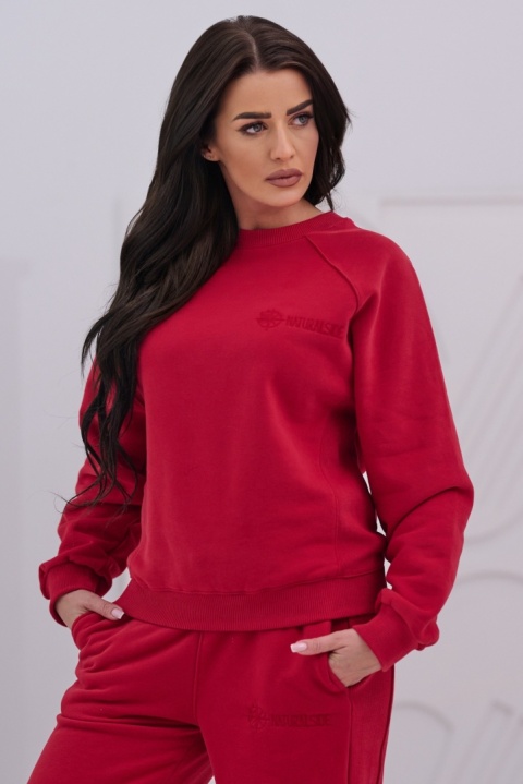 Bluza Damska Bez Kaptura Czerwona Natural Side NS26124