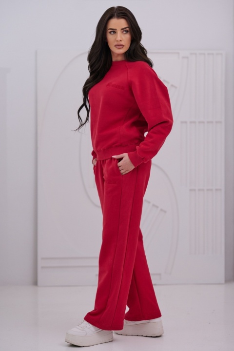 Bluza Damska Bez Kaptura Czerwona Natural Side NS26124