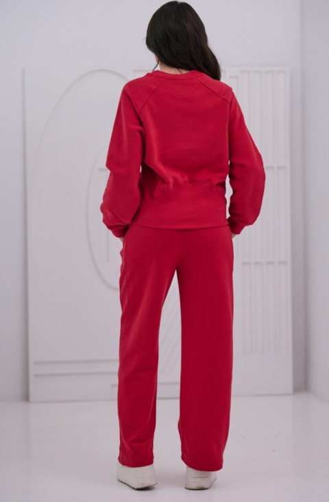 Bluza Damska Bez Kaptura Czerwona Natural Side NS26124