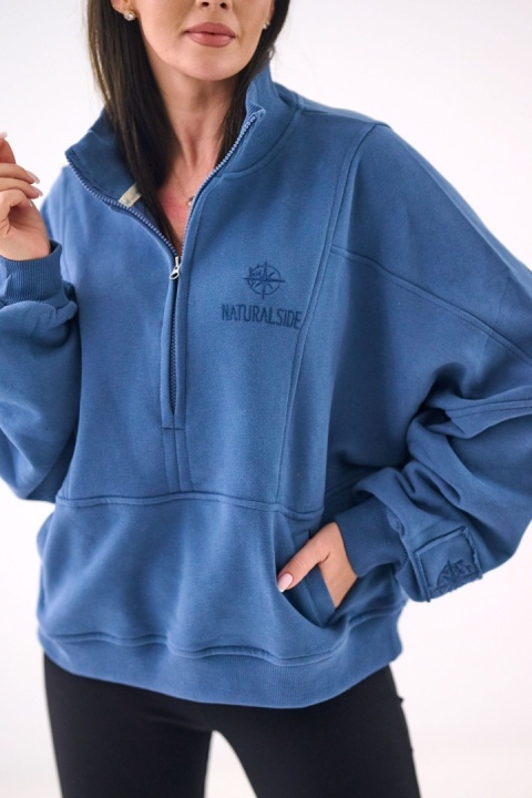 Bluza Bez Kaptura Damska Granatowa Natural Side NS2579