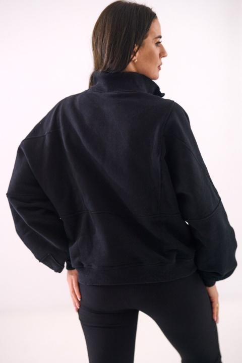 Bluza Damska Bez Kaptura Czarna Natural Side NS2579