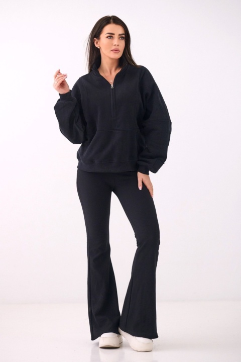 Bluza Damska Bez Kaptura Czarna Natural Side NS2579