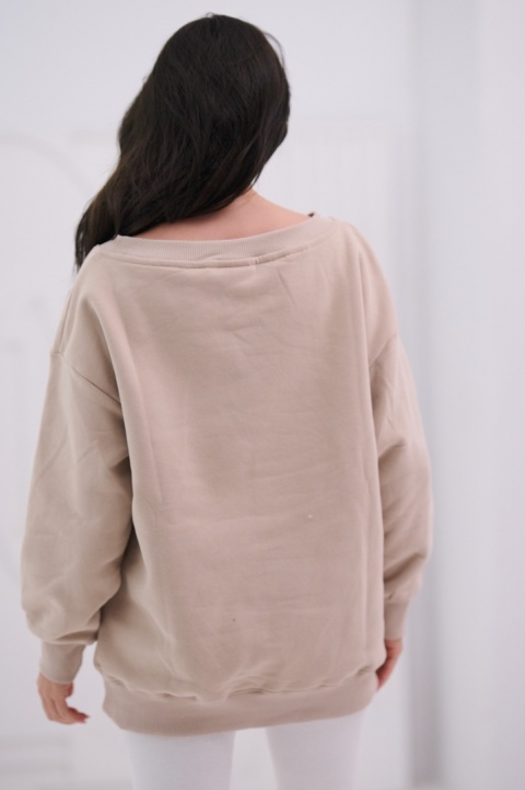 Bluza Damska Z Kapturem Beżowa Natural Side NS25109