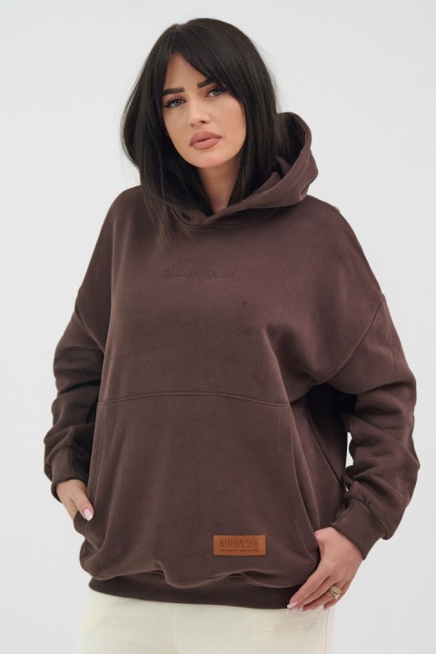Bluza Damska Z Kapturem Brązowa Natural Side NS26113
