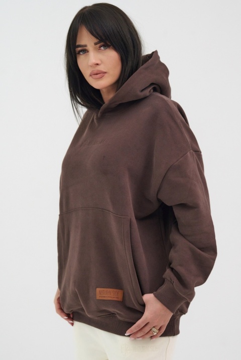 Bluza Damska Z Kapturem Brązowa Natural Side NS26113