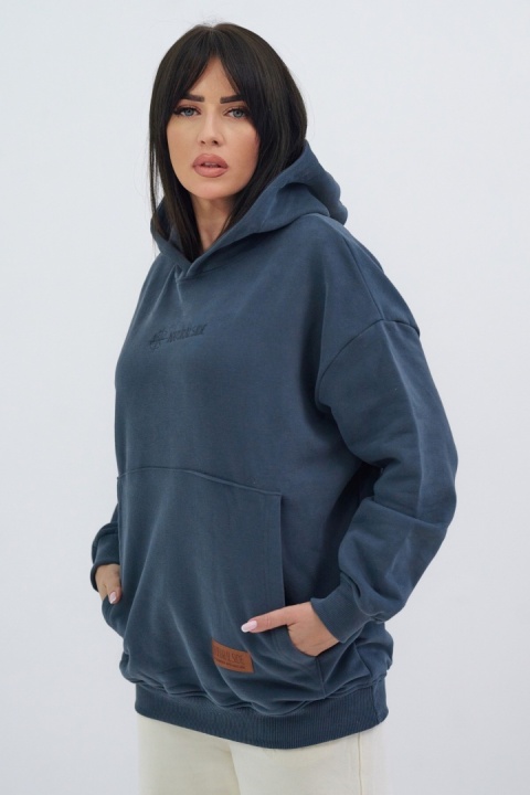 Bluza Damska Z Kapturem Grafitowa Natural Side NS26113