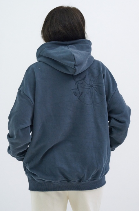 Bluza Damska Z Kapturem Grafitowa Natural Side NS26113