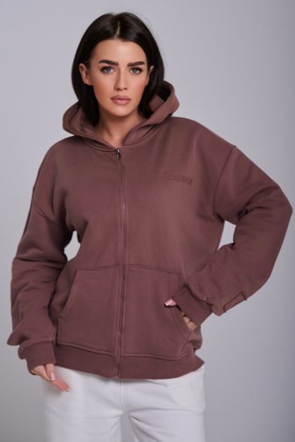 Bluza Rozpinana Damska Brązowa Natural Side NS2565