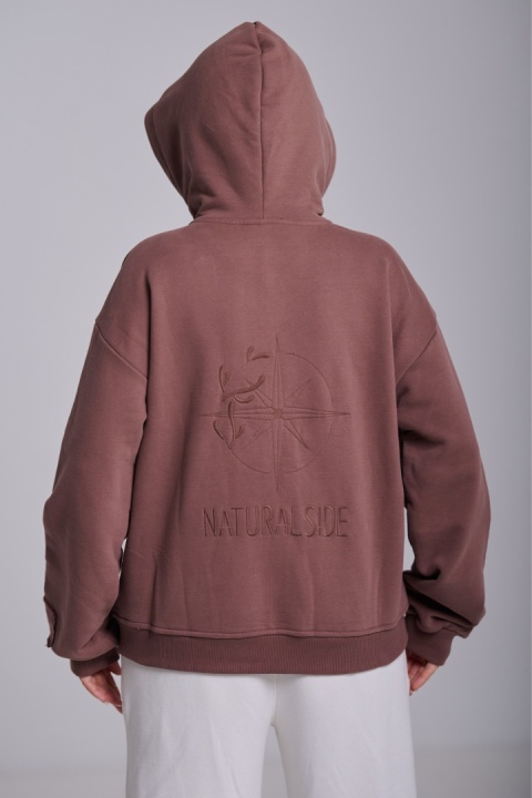 Bluza Rozpinana Damska Brązowa Natural Side NS2565