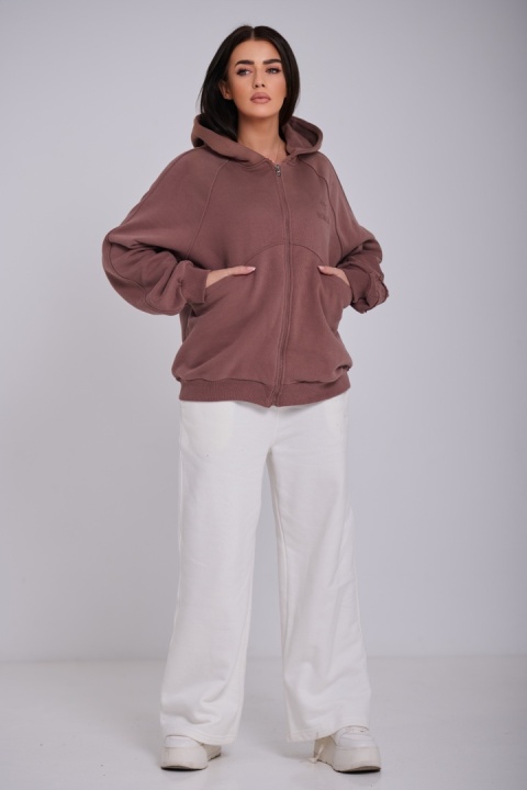 Bluza Rozpinana Damska Brązowa Natural Side NS2566