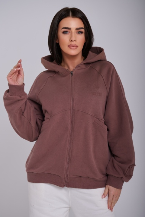 Bluza Rozpinana Damska Brązowa Natural Side NS2566