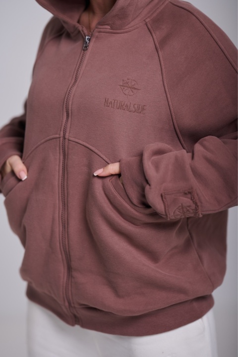 Bluza Rozpinana Damska Brązowa Natural Side NS2566