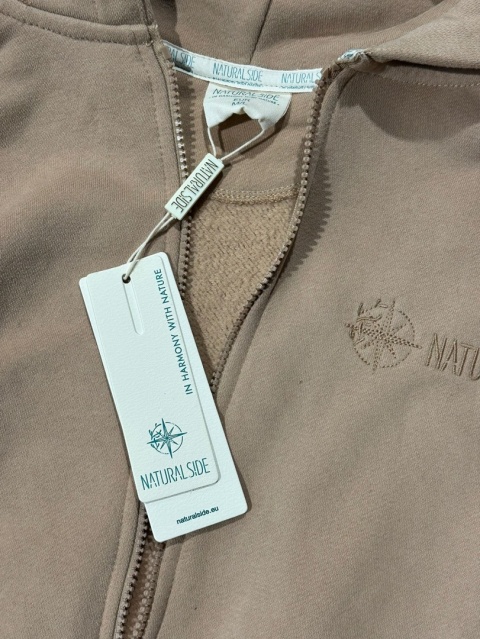 Bluza Rozpinana Damska Z kapturem Grafitowa Natural Side NS26122