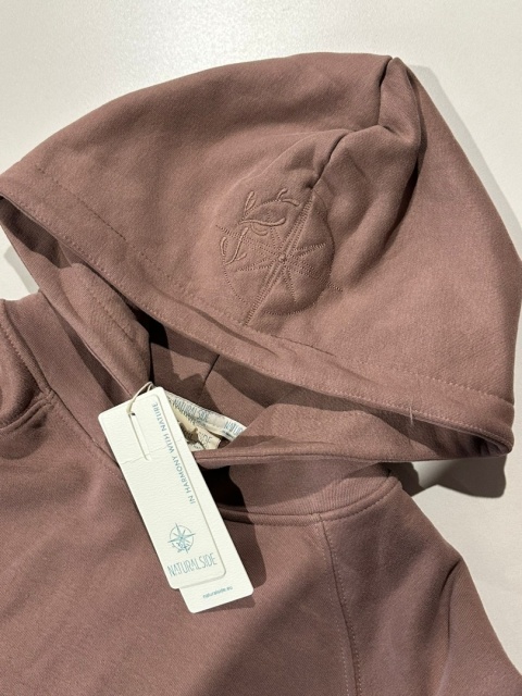 Bluza Z Kapturem Damska Beżowa Natural Side Basic Logo NS2587