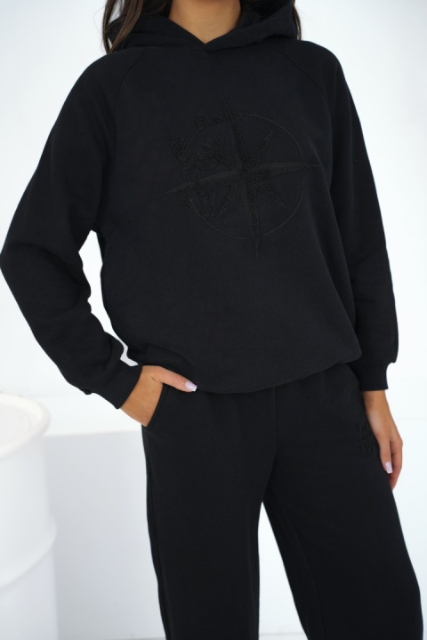 Bluza Z Kapturem Damska Czarna Natural Side NS2584
