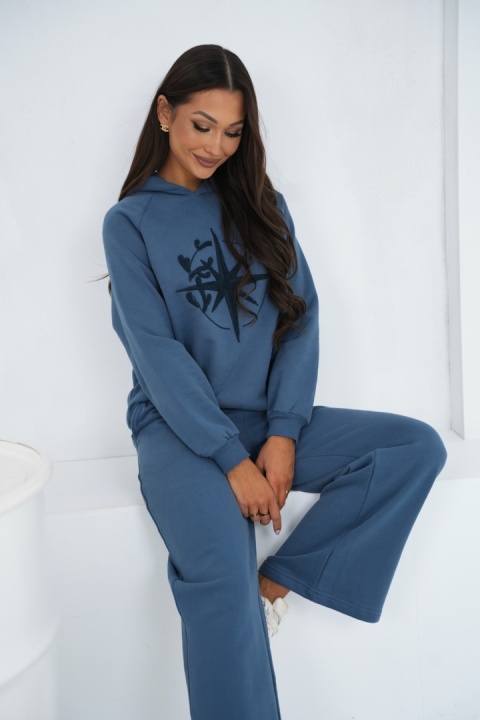 Bluza Z Kapturem Damska Granatowa Natural Side NS2584