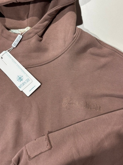 Bluza Z Kapturem Oversize Damska Biała Natural Side NS2554