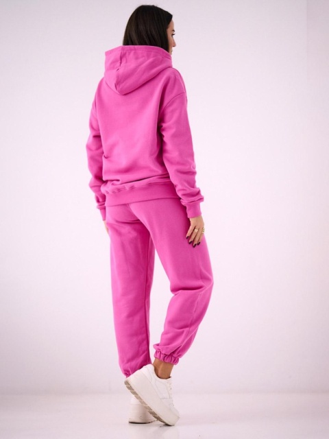 Bluza Z Kapturem Oversize Damska Różowa Natural Side Basic Logo NS2583
