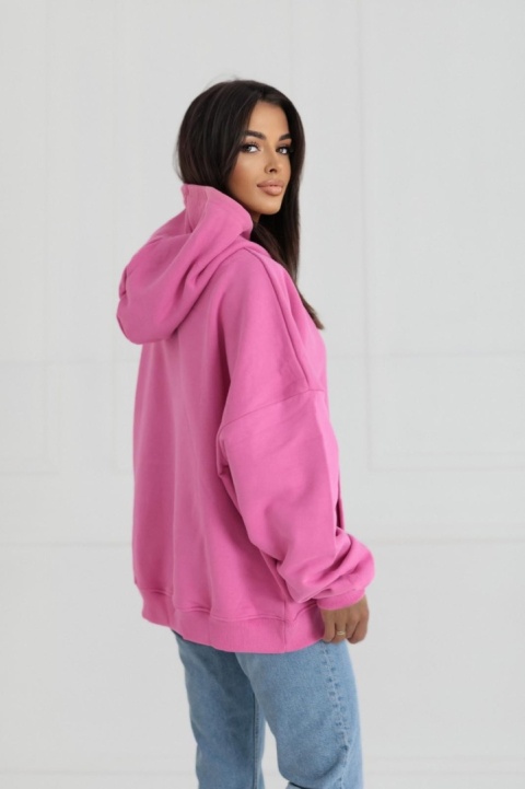 Bluza Z Kapturem Oversize Damska Różowa Natural Side NS2554