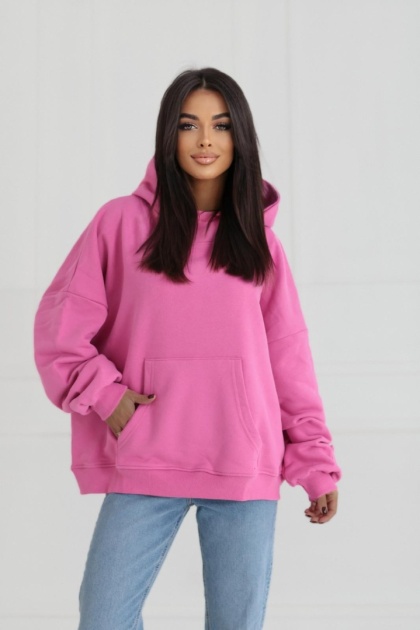 Bluza Z Kapturem Oversize Damska Różowa Natural Side NS2554