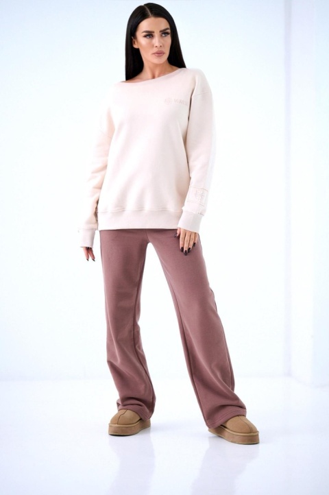 Bluza bez kaptura Loose Fit Natural Side beżowa NS2567