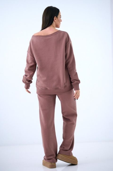 Bluza bez kaptura Loose Fit Natural Side brązowa NS2567