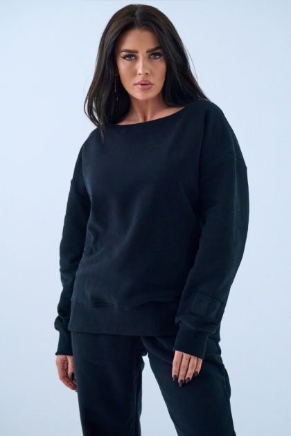 Bluza bez kaptura Loose Fit Natural Side czarna NS2567