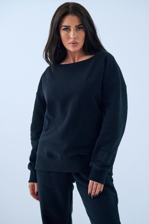 Bluza bez kaptura Loose Fit Natural Side czarna NS2567