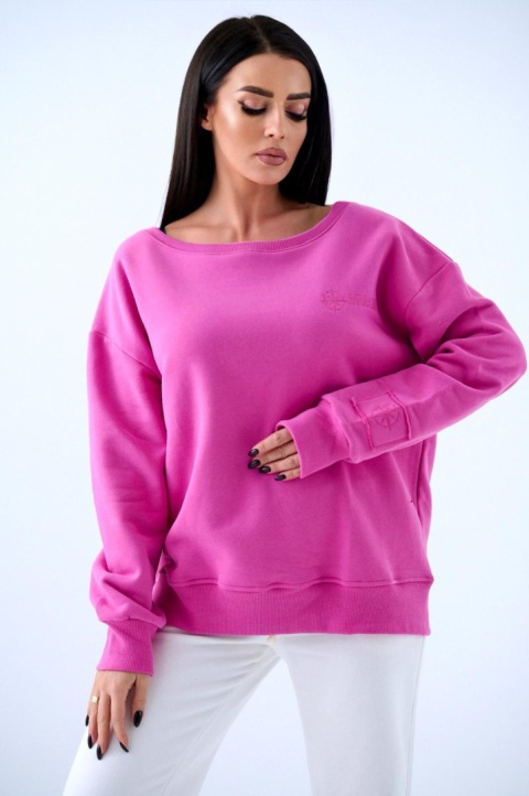 Bluza bez kaptura Loose Fit Natural Side różowa NS2567