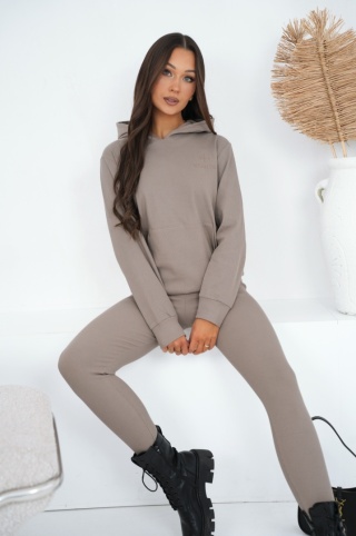 Komplet Prążkowany Damski Beżowy Natural Side NS2585
