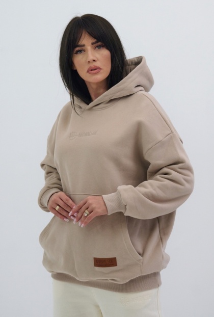 Bluza Damska Z Kapturem Beżowa Natural Side NS26113