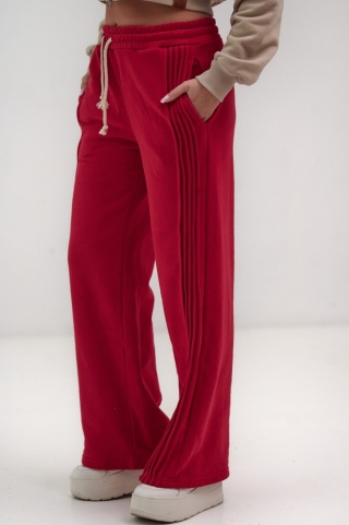 Spodnie Dresowe Damskie Czerwone Natural Side Leg Seams NS2557-2