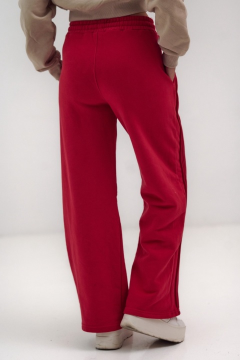 Spodnie Dresowe Damskie Czerwone Natural Side Leg Seams NS2557-2