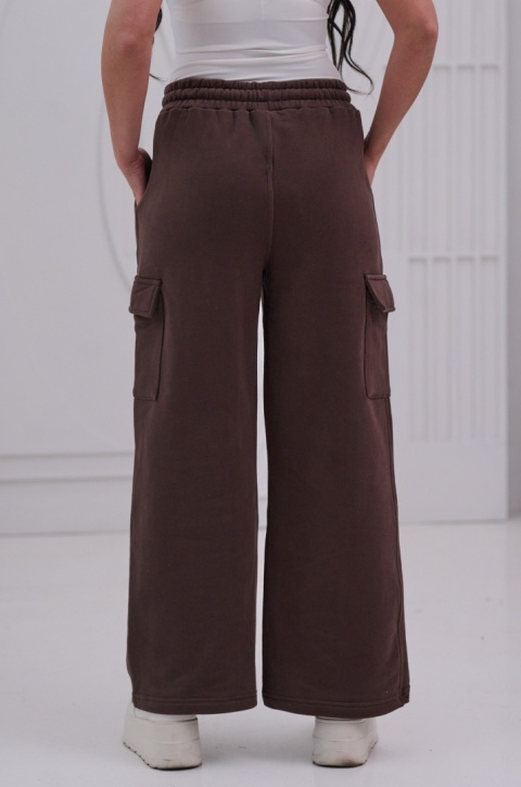 Spodnie Dresowe Damskie Brązowe Natural Side NS26125