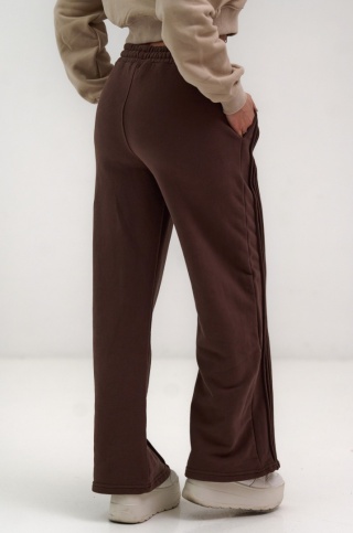 Spodnie Dresowe Damskie Brązowe Natural Side Leg Seams NS2557-2