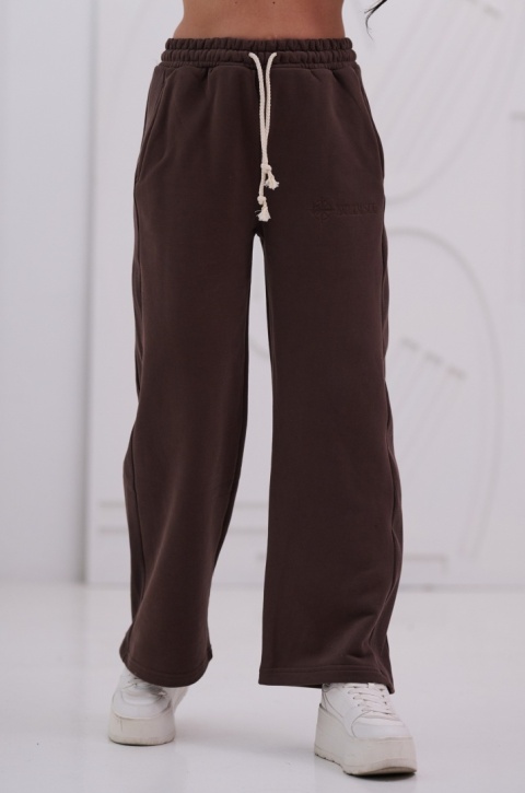 Spodnie Dresowe Damskie Brązowe Natural Side NS26126