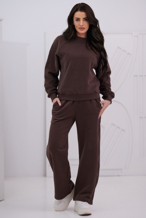 Spodnie Dresowe Damskie Brązowe Natural Side NS26126