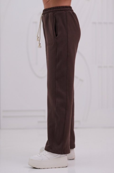 Spodnie Dresowe Damskie Brązowe Natural Side NS26126