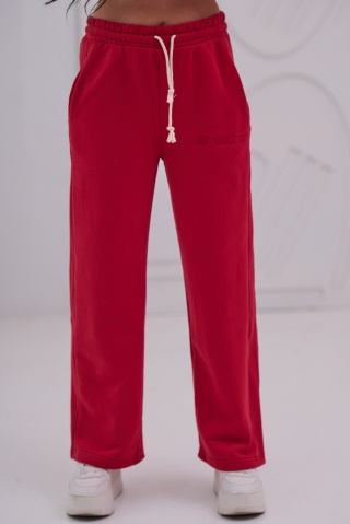 Spodnie Dresowe Damskie Czerwone Natural Side NS26126