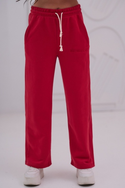 Spodnie Dresowe Damskie Czerwone Natural Side NS26126