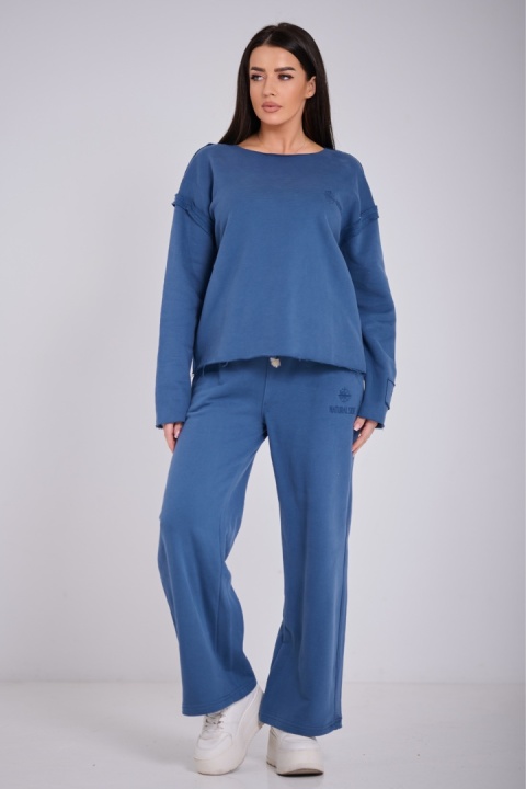 Spodnie Dresowe Damskie Granatowe Natural Side NS2552