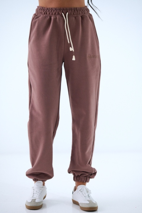 Spodnie dresowe Classics Natural Side brązowe NS2586